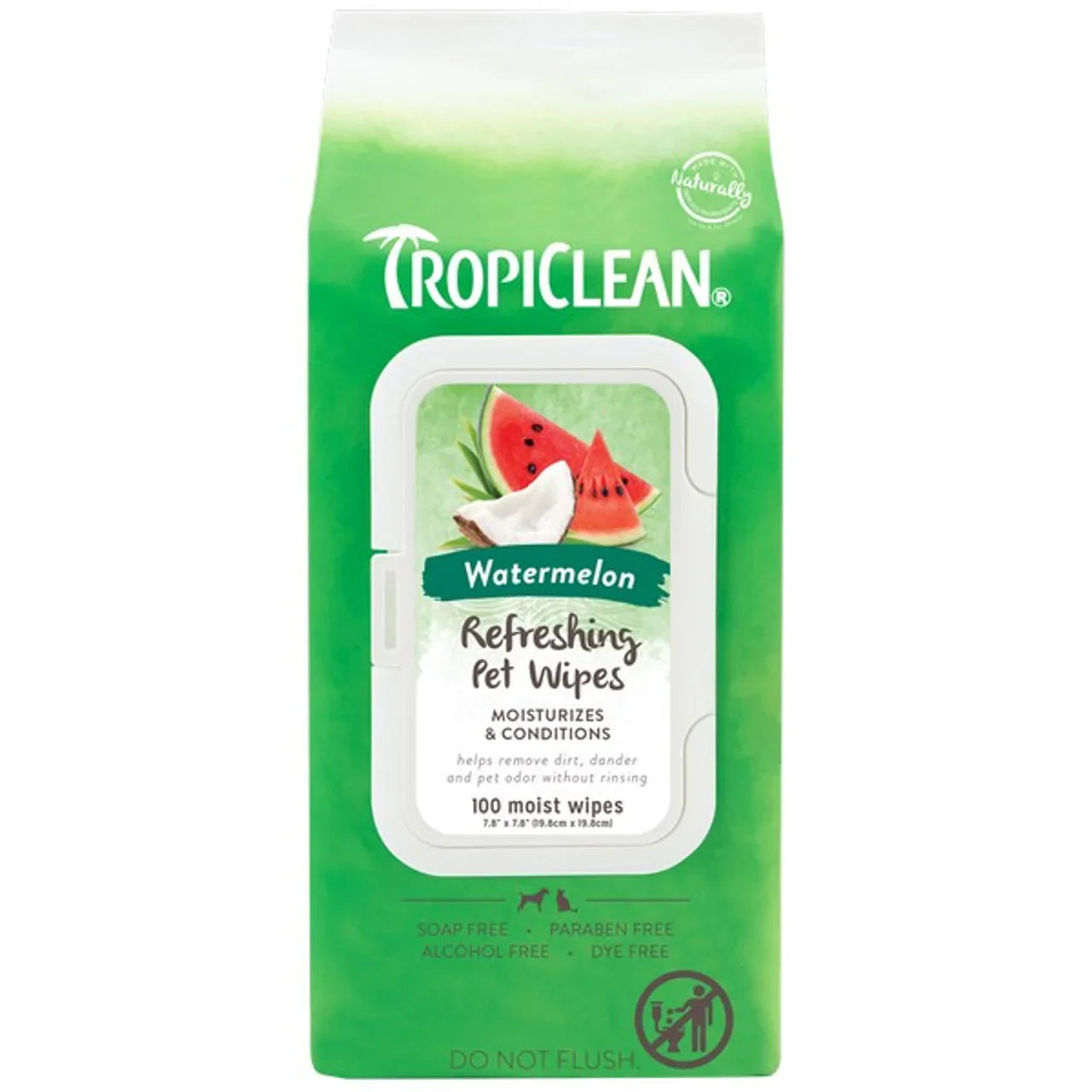 TropiClean Watermelon refreshing pet wipes package moisturizing and conditioning 100 wipes
