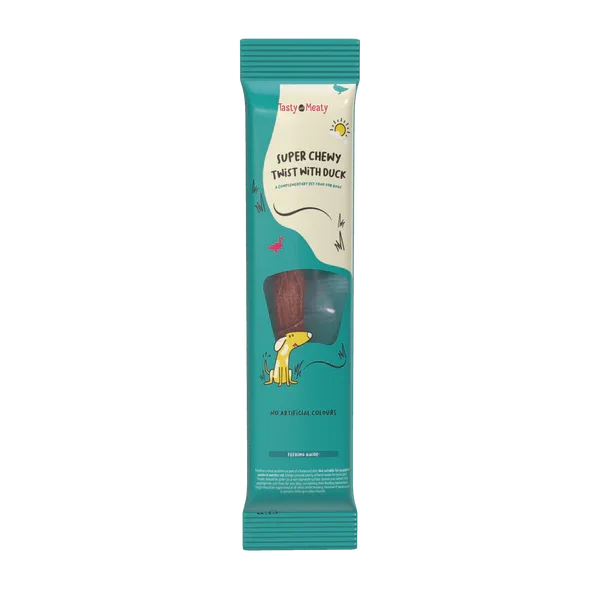 Tasty & Meaty Mega Chewy Twist With Duck Dog Treat 70g