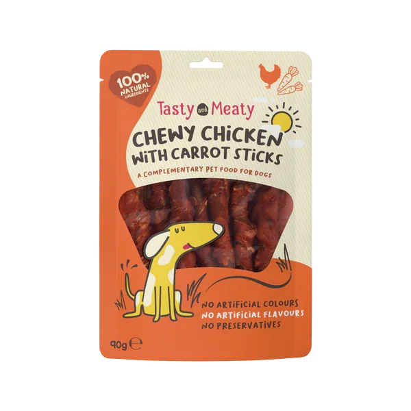 Tasty & Meaty Chewy Chick With Carrot Stick Dog Treat 90g