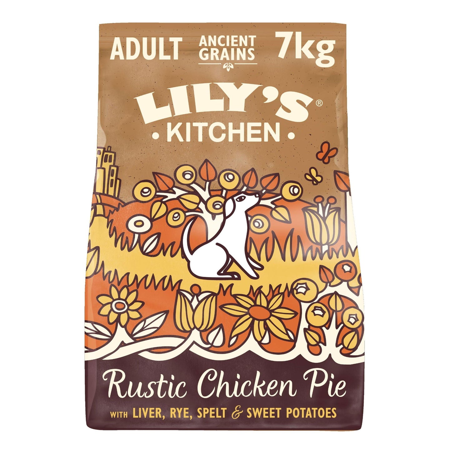 Lily's Kitchen Dog Organic Chicken Bake Adult Dry Food – 7kg / 1kg