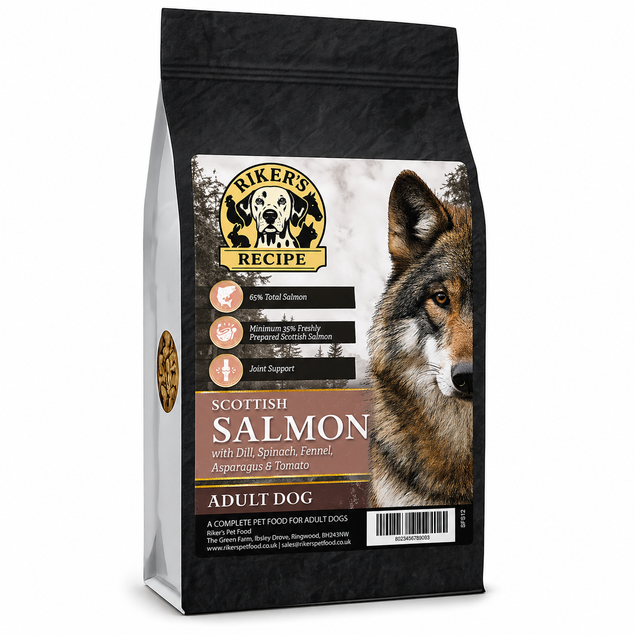 Riker’s Recipe Superfood 65 Grain Free Dog Food – Scottish Salmon 12kg