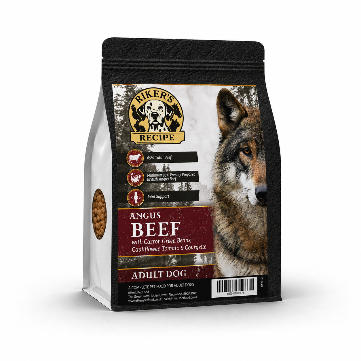 Riker’s Recipe Superfood 65 Grain Free Dog Food – Angus Beef 2kg