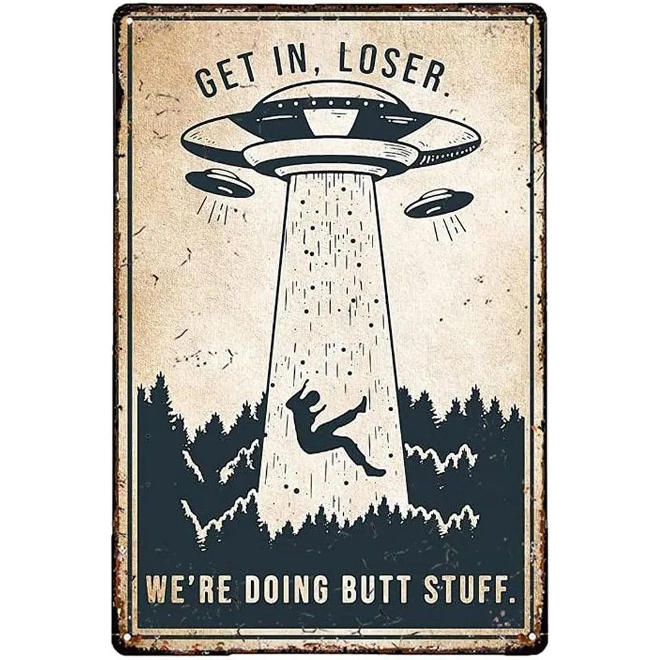 Alien Tin Sign - North East Pet Shop Dog Shack UK