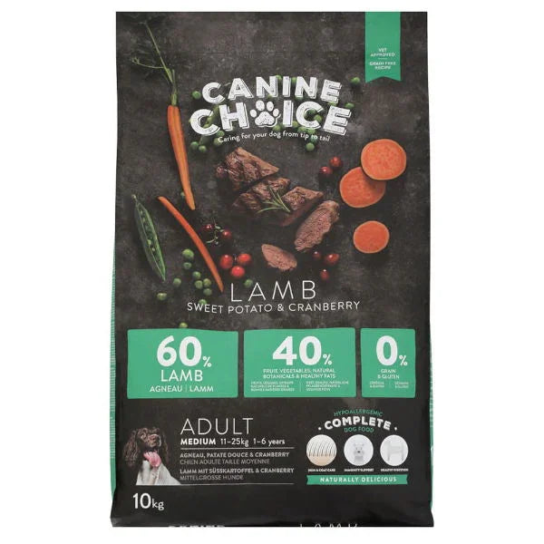 Canine Choice Super Premium Gf Medium Adult Dry Lamb 10kg - North East Pet Shop Canine Choice