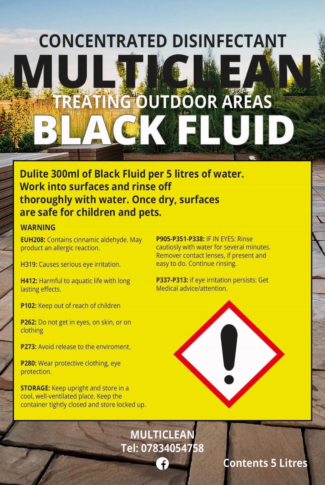Concentrated Disinfectant Multiclean for Treating Outdoor Areas - Black Fluid - North East Pet Shop Mr. Multiclean