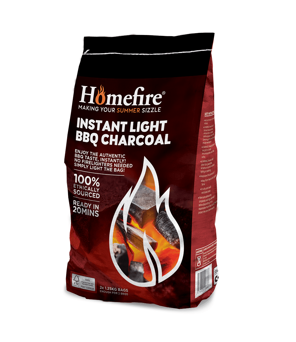 CPL Homefire Instant Light BBQ Charcoal 2 x 1.25kg - North East Pet Shop CPL Distribution