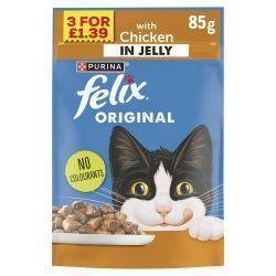 FELIX ORIGINAL Chicken In Jelly Wet Cat Food Price Marked 85g - North East Pet Shop Felix