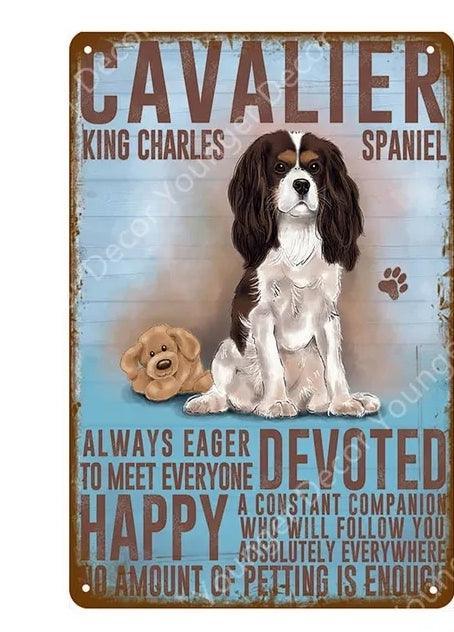 King Charles Dog Tin Sign - North East Pet Shop Dog Shack UK