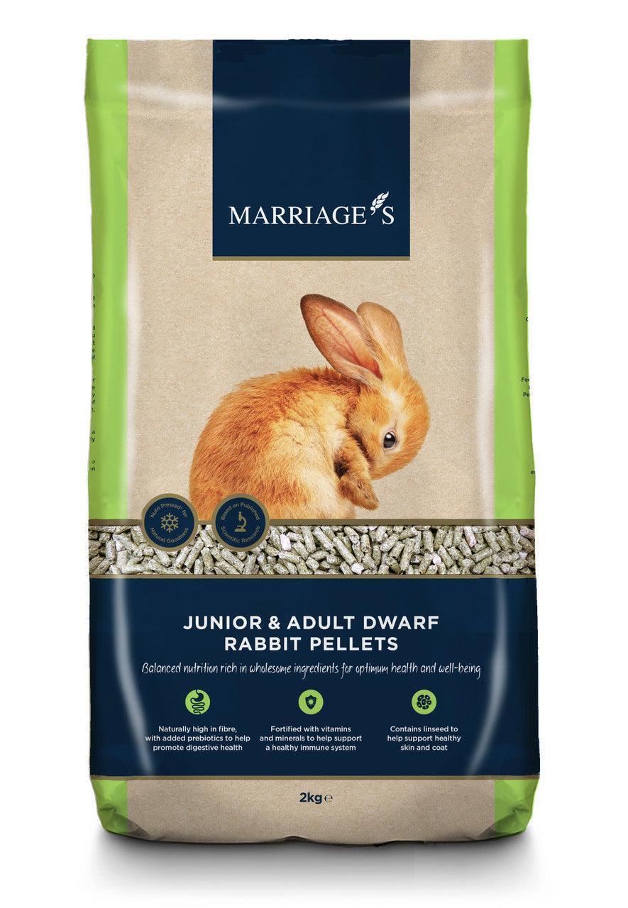Marriages Junior & Adult Dwarf Rabbit Pellets 2KG - North East Pet Shop Marriage's