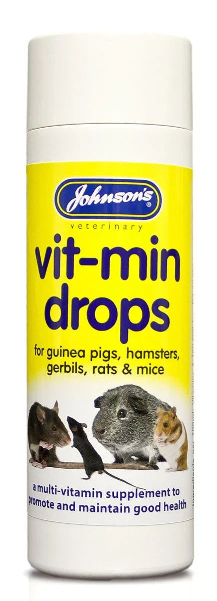 Johnson's veterinary vit-min drops multivitamin supplement for guinea pigs, hamsters, gerbils, rats, and mice