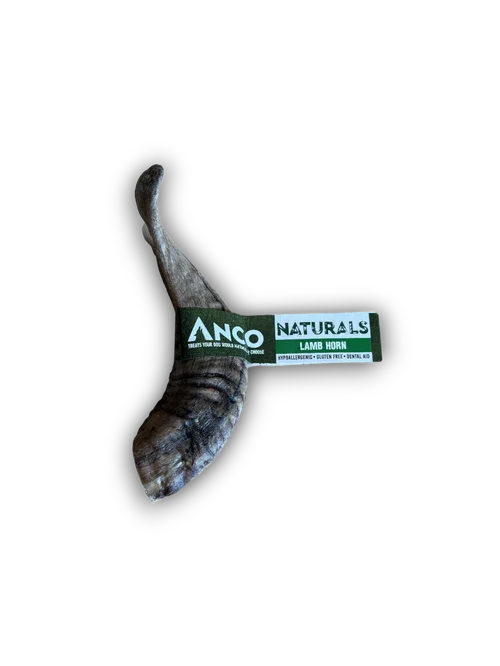 Anco Naturals Lamb Horn dog chew, hypoallergenic and gluten free dental aid