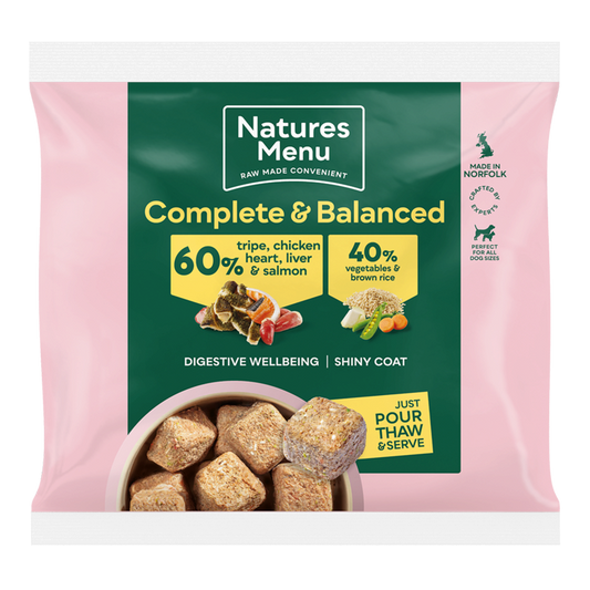Natures Menu 60/40 Complete and Balanced Tripe Chicken Heart Liver & Salmon 1kg
