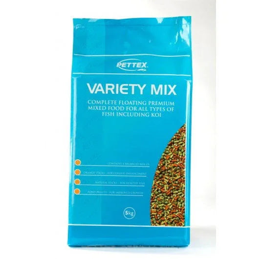 Pettex Variety Mix 5kg bag of premium floating mixed fish food for koi and pond fish