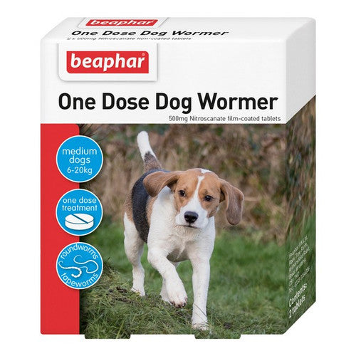 Beaphar Dogs Upto 20kg One Dose Wormer 2 Tablets