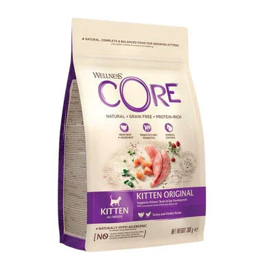 Wellness CORE Kitten Original grain-free protein-rich kitten food bag with chicken and salmon flavor