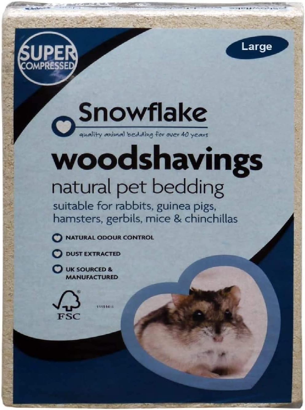 Snowflake Large Woodshavings 3kg natural small-animal bedding