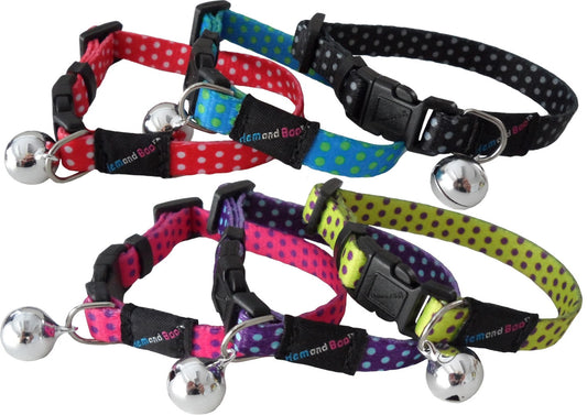 Hem & Boo Safety Buckle Kitten Collar Spotty Pattern Astd
