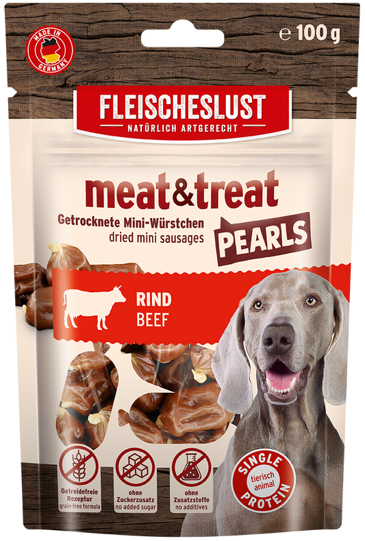 Fleischeslust Meat & Treat Pearls Beef - 10 x 100g Case product image