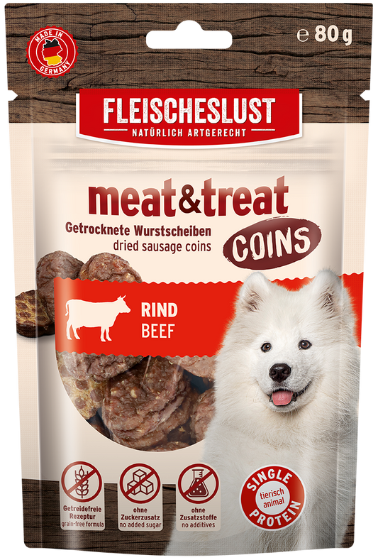 Fleischeslust Meat & Treat Coins Beef - 10 x 80g Case product image