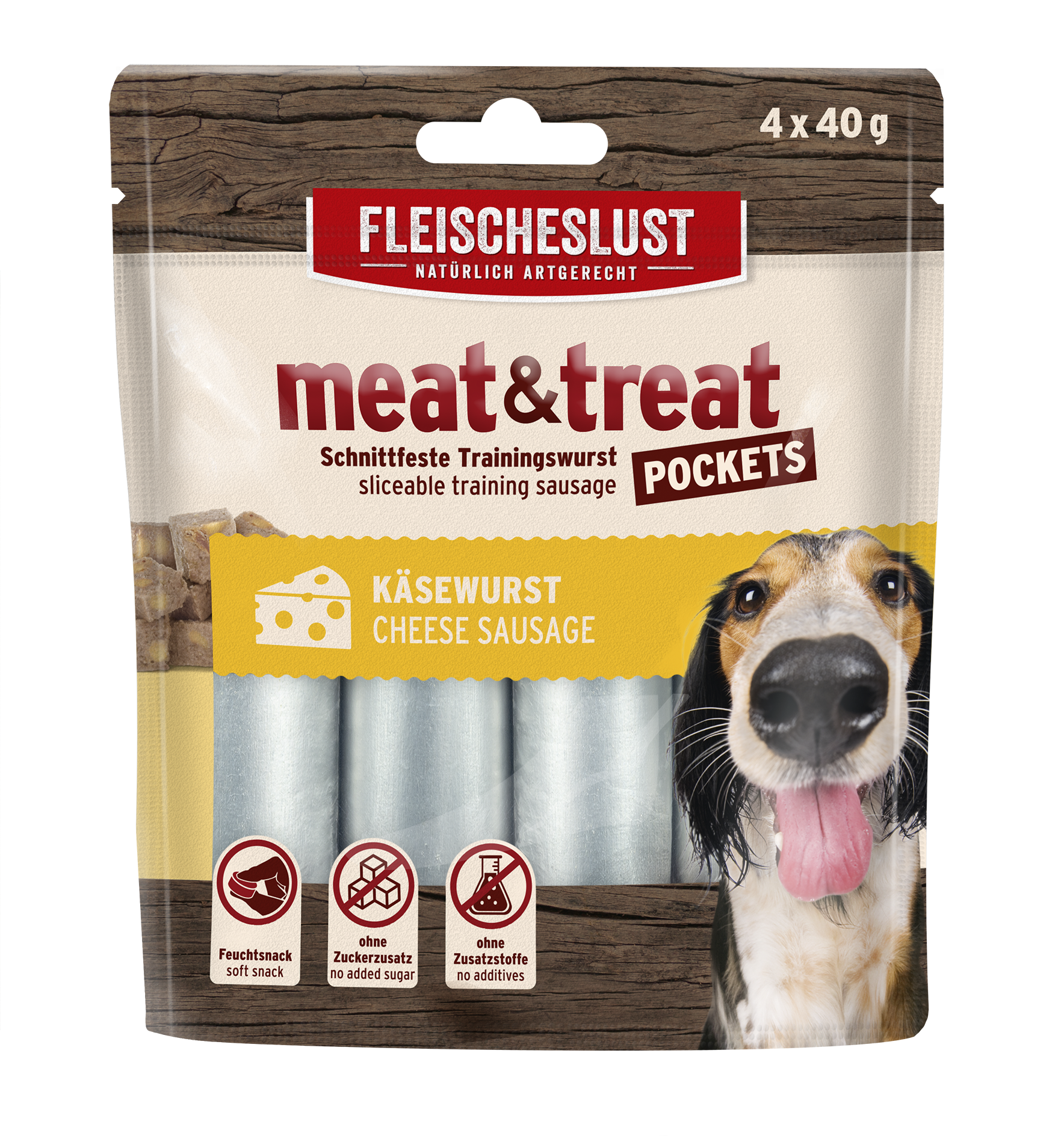Fleischeslust Meat & Treat Pockets Cheese - 10 x (4 x 40g) Case product image