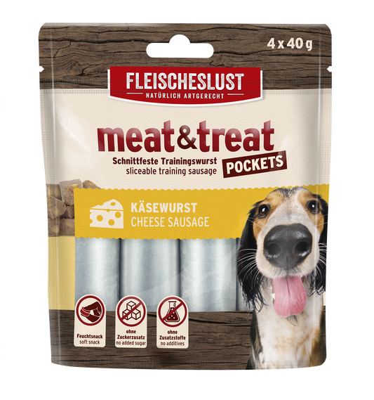 Fleischeslust Meat & Treat Pockets Cheese - 10 x (4 x 40g) Case product image