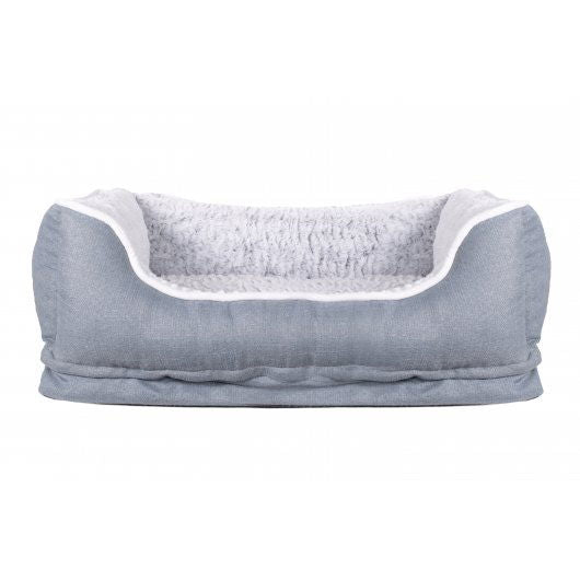 Dream Paws Velvet Dog Sofa Bed With Fold-Out Blanket
