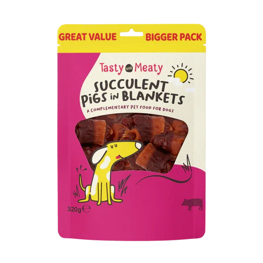 Tasty & Meaty Succulent Pigs In Blankets Dog Treat 80g