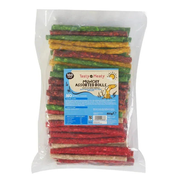 Tasty & Meaty Munchy Rolls Assorted 100 Pack