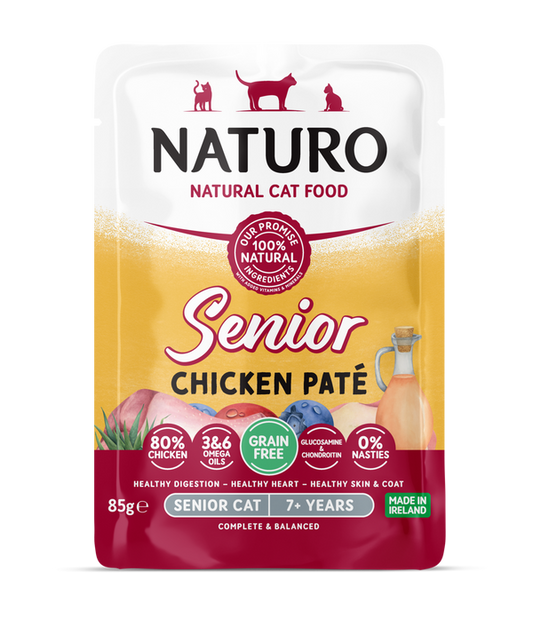 Naturo Cat Senior Chicken Paté Pouch 85g x  8