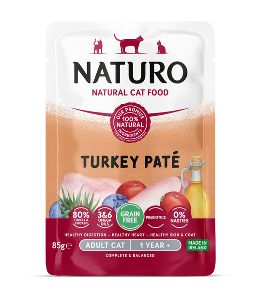 Naturo Cat Turkey Paté Pouch 85g x  8