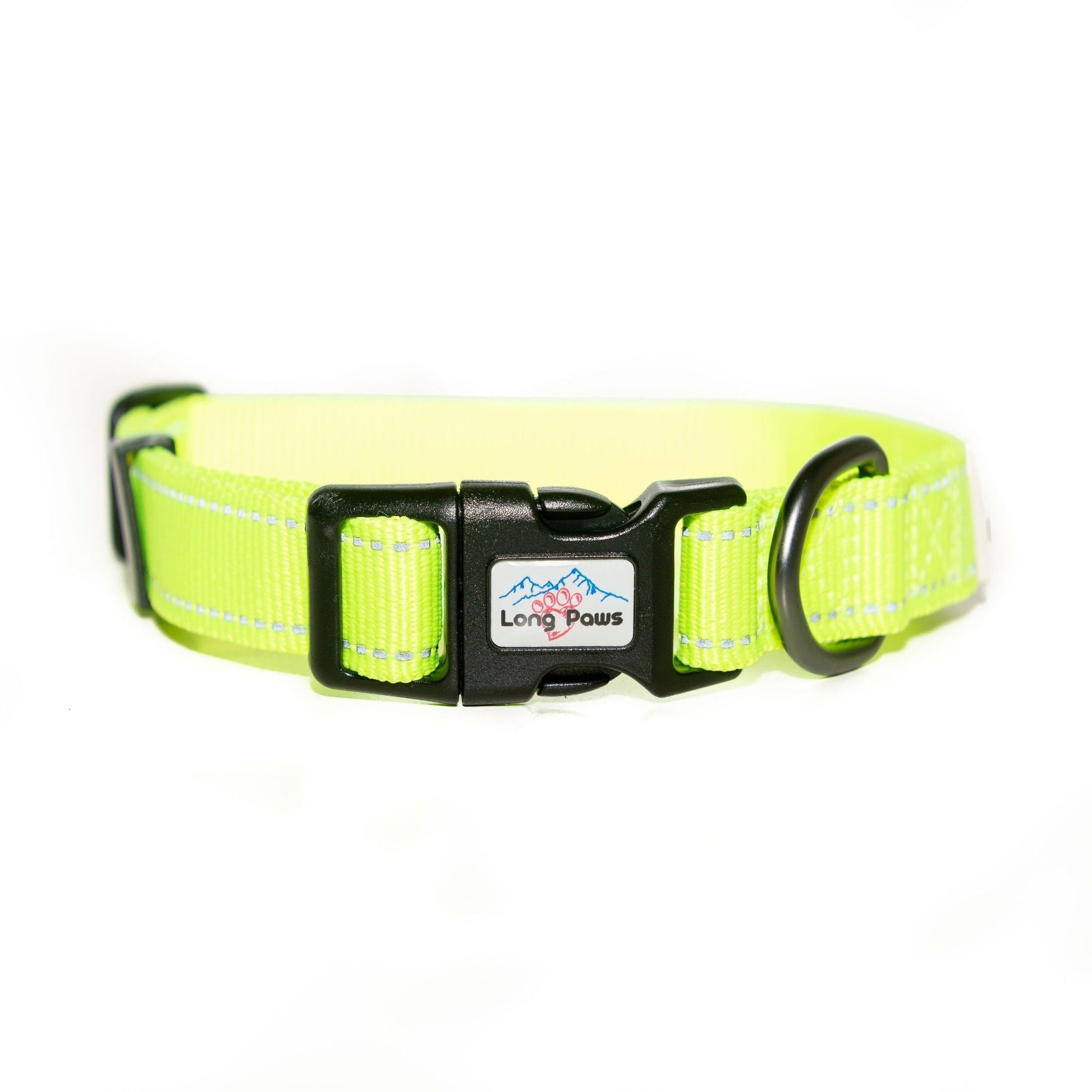 Long Paws Urban Trek Reflective Collar Neon Yellow Extra Small 23-29cm 1.5cm wide