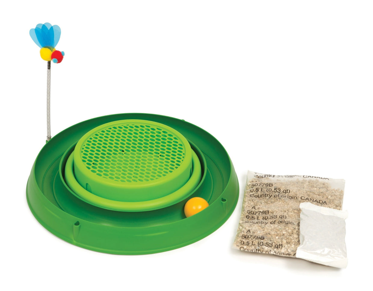 Catit Play Circuit Ball Toy With Grass Green