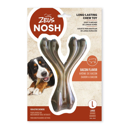 Zeus Nosh Strong Chew Bone Bacon Flavour Wishbone