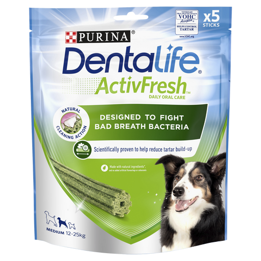 DENTALIFE ActivFresh Medium Dog Treat Dental Stick 5 Sticks