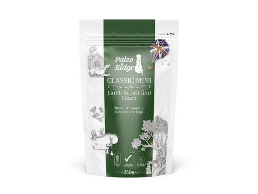 Paleo Ridge Classic Mini Lamb Breast and Heart 250g