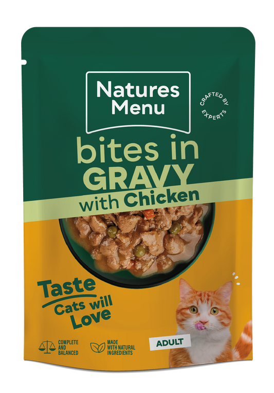 Natures Menu Cat Bites In Gravy Chicken 85g