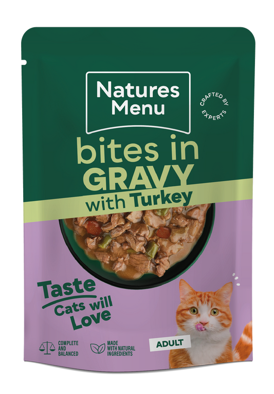 Natures Menu Cat Bites In Gravy Turkey 85g