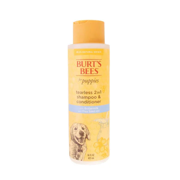 Burts Bees Tearless 2in1 Shampoo & Conditioner For Puppies With Buttermilk & Linseed Oil 16 Ounces
