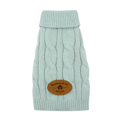 Banbury & Co Rural Retreats Seafoam Knit Dog Jumper Medium
