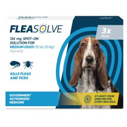 Fleasolve Spot on Dog Medium 3 Treatment – Case of 6