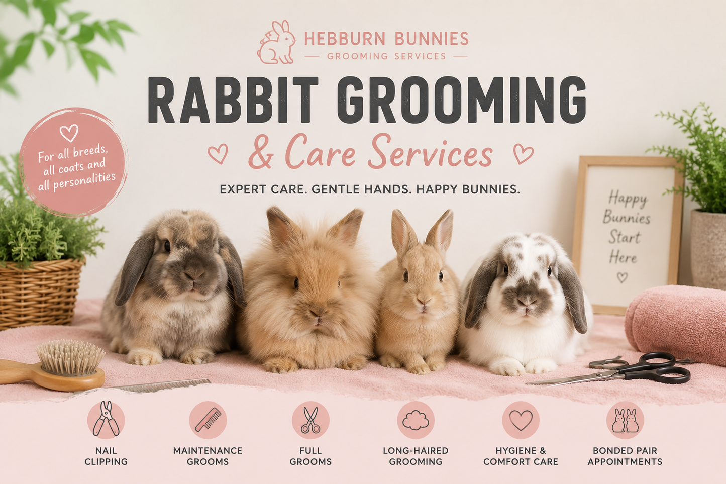 Rabbit Hygiene & Comfort Groom | Hebburn Bunnies