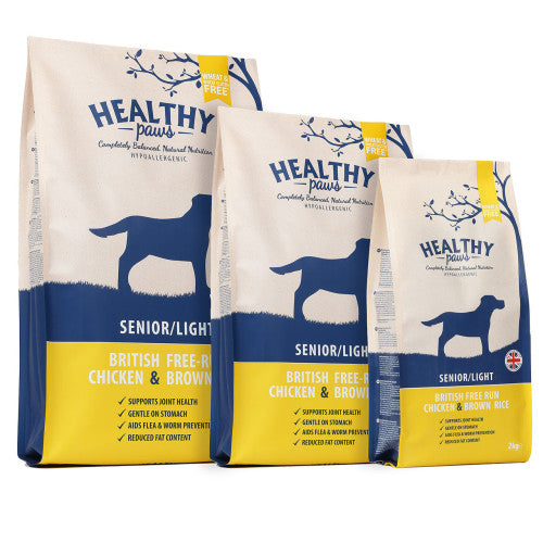 Healthy Paws British Free-Run Chicken & Brown Rice  Senior/Light 2KG