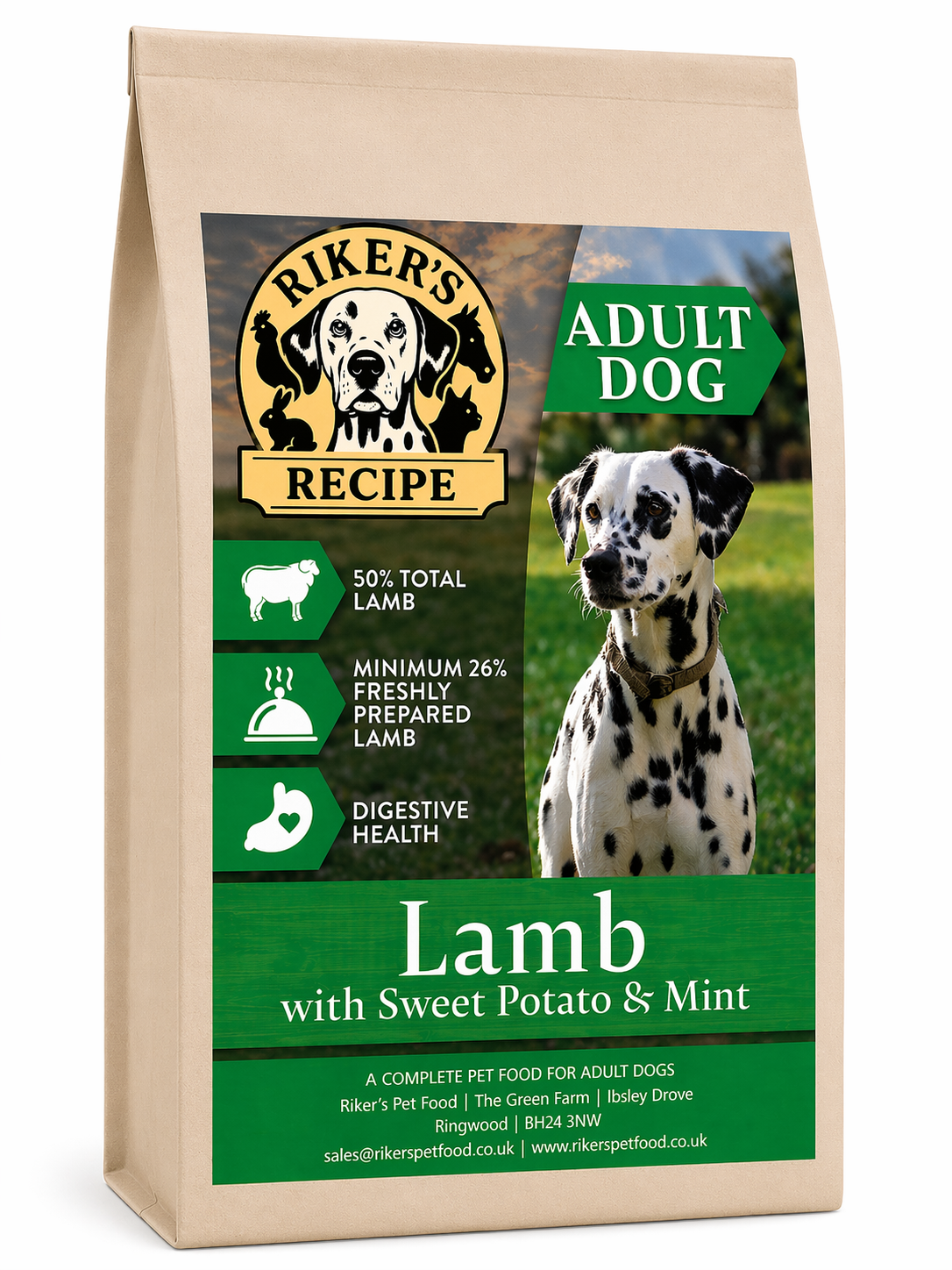 Riker's Recipe Lamb and Sweet potato with Mint 12kg