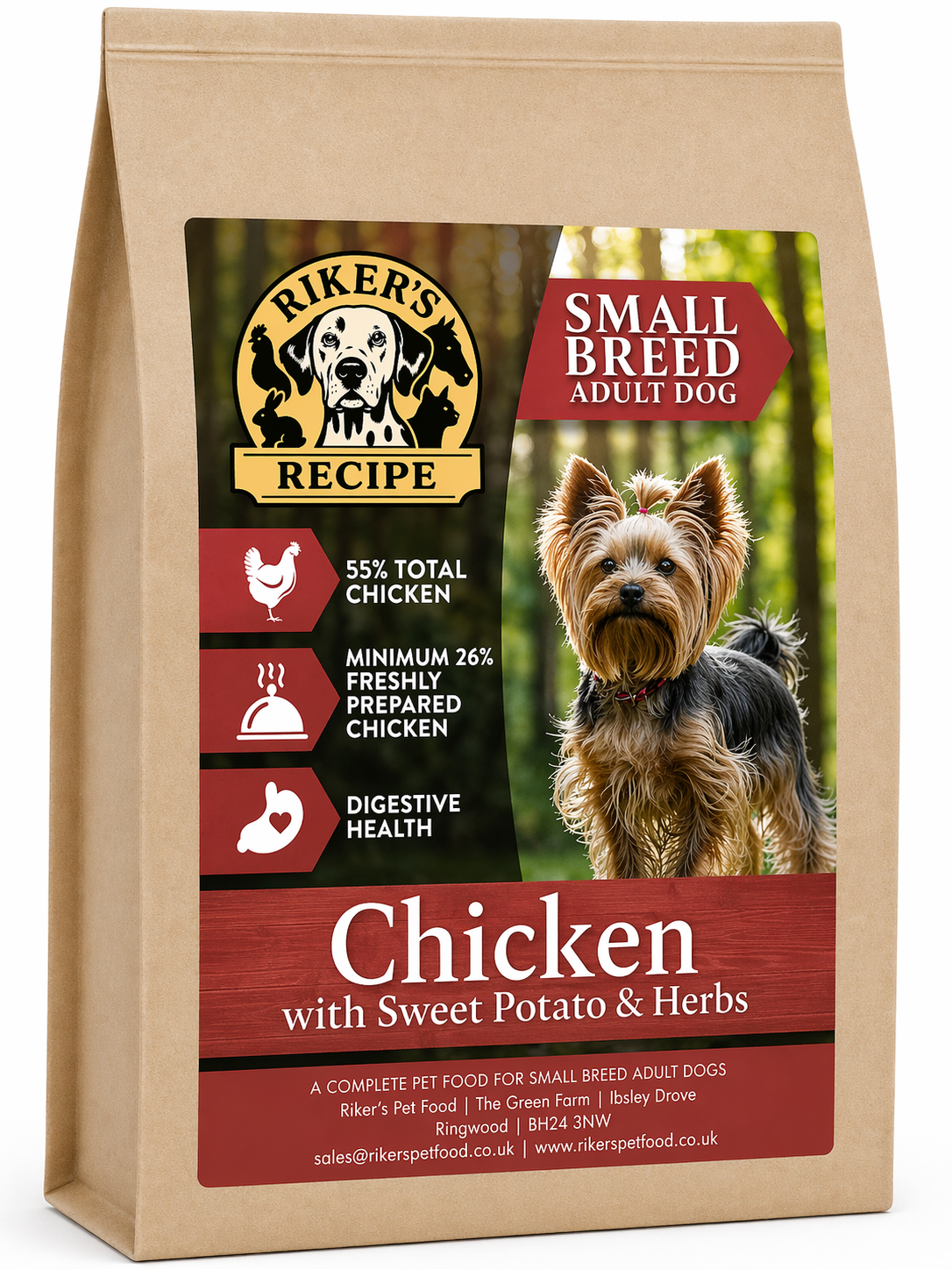 Riker's Recipe Chicken and Sweet potato with Herbs (Small Breed) 2kg