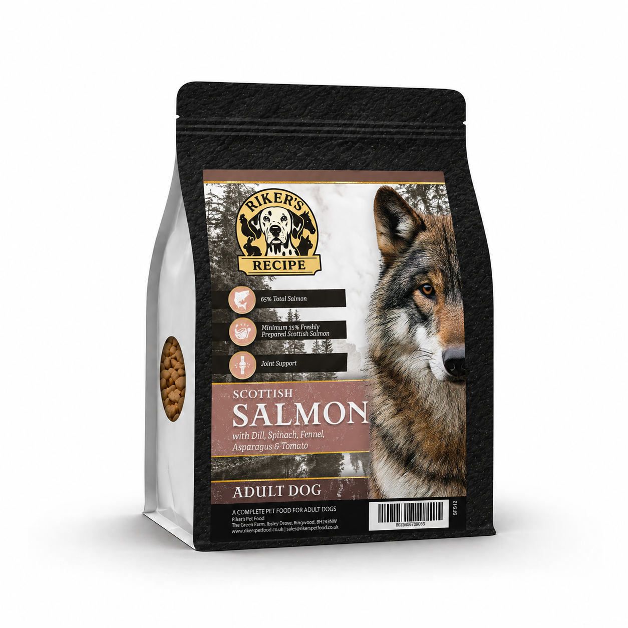 Riker’s Recipe Superfood 65 Grain Free Dog Food – Scottish Salmon 2kg