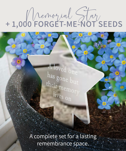 Memorial Star Plant Marker With Forget-Me-Not Seeds