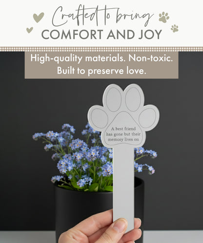 Paw Print Memorial Garden Plant Marker & Forget Me Not Seeds