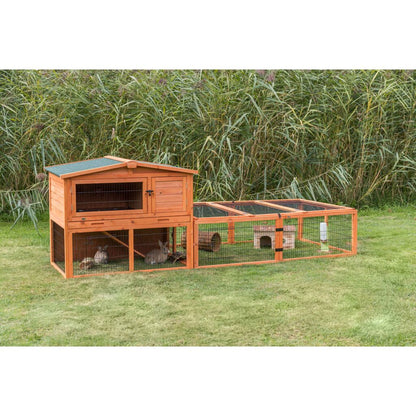 Trixie Small Animal Hutch with Enclosure – 124 × 102 × 78 cm, brown – image 7