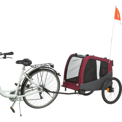 Trixie Bicycle trailer for dogs – L: 75 × 86 × 80/145 cm, grey/red – image 2