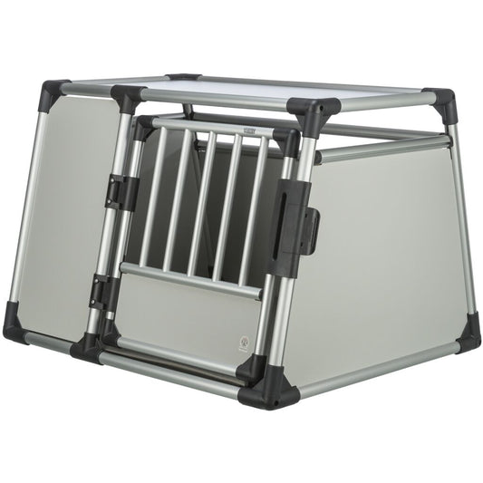 Trixie Transport Box, Aluminium – L: 90 × 64 × 78 cm, light grey/silver